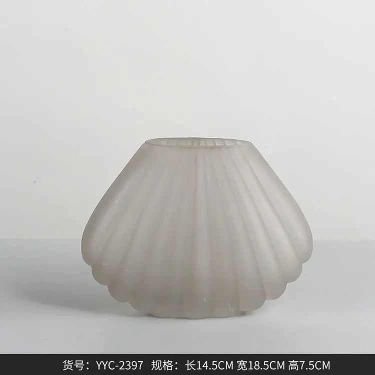 Light Luxury Glass Wedding Flower Vases Clear Vasi Vetro High Quality Hydroponics Glass Shell Vase Home Desk Decor