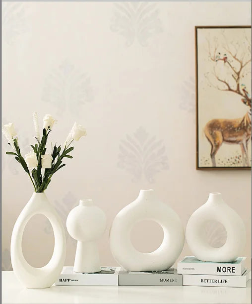 Ceramic Vase Set Factory Price Best Birthday Gift Pots Flower Vases Wedding Hot Selling Tabletop Vase Living Bedroom  Home Decor