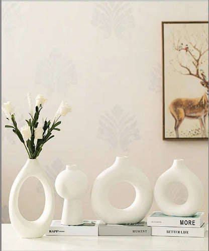 Ceramic Vase Set Factory Price Best Birthday Gift Pots Flower Vases Wedding Hot Selling Tabletop Vase Living Bedroom  Home Decor