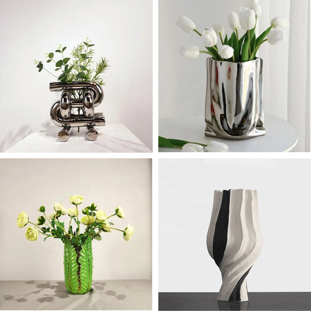 Factory Customization and Wholesale of Modern Minimalist Home Wedding Decoration and Irregular Ceramic Vases
