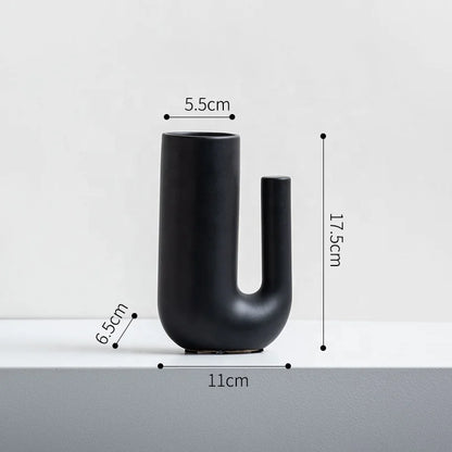 Factory Direct Sales of Modern Minimalist Ceramic Vases Interior Decoration Home Ceramics U-shaped Customized Ceramic Vases