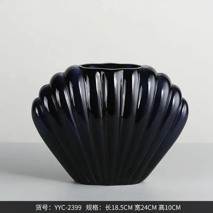 Light Luxury Glass Wedding Flower Vases Clear Vasi Vetro High Quality Hydroponics Glass Shell Vase Home Desk Decor