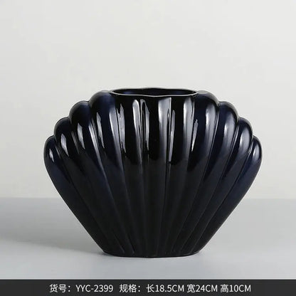 Light Luxury Glass Wedding Flower Vases Clear Vasi Vetro High Quality Hydroponics Glass Shell Vase Home Desk Decor