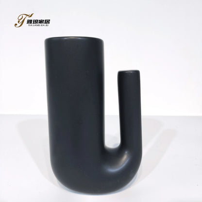Factory Direct Sales of Modern Minimalist Ceramic Vases Interior Decoration Home Ceramics U-shaped Customized Ceramic Vases
