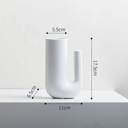 Factory Direct Sales of Modern Minimalist Ceramic Vases Interior Decoration Home Ceramics U-shaped Customized Ceramic Vases