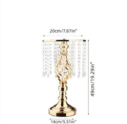 HOT Wedding Flower Stand Metal Flower Vases Crystal Flower Stand Wedding Centerpieces for Tables Party Dinner Hotel Decoration