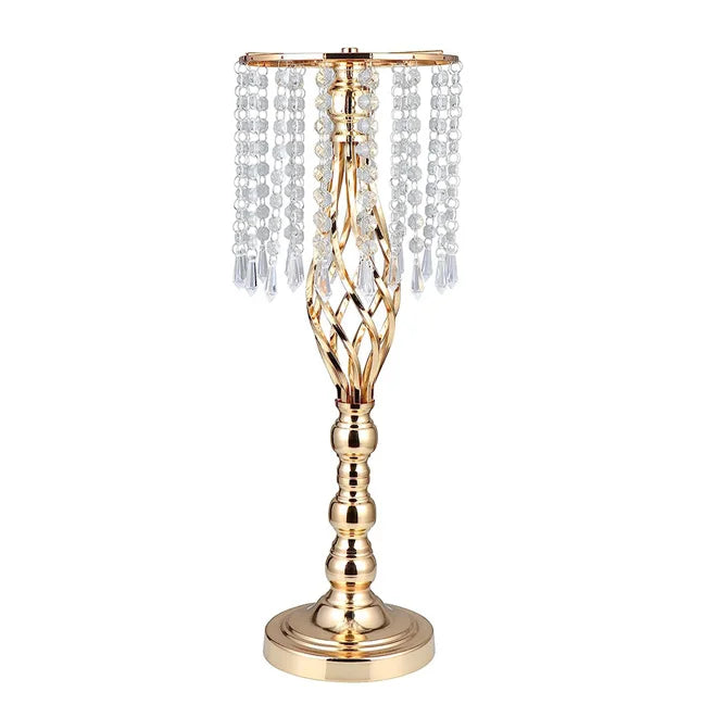 HOT Wedding Flower Stand Metal Flower Vases Crystal Flower Stand Wedding Centerpieces for Tables Party Dinner Hotel Decoration