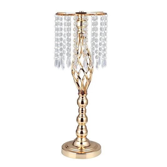HOT Wedding Flower Stand Metal Flower Vases Crystal Flower Stand Wedding Centerpieces for Tables Party Dinner Hotel Decoration