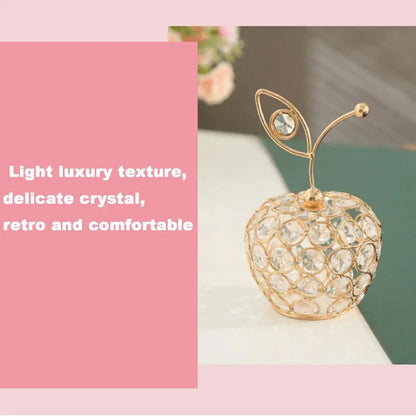 Creative Crystal Apple Ornaments Bling Rhinestone Pineapple Shape Miniatures Snow Pear Crafts Home Decoration Photography Props