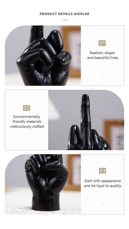Home Decoration Desktop Living Room Entrances Trendy Play Resin Crafts Cute Middle Finger Ins Style Room Decor Hip Hop