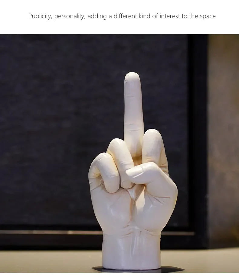 Home Decoration Desktop Living Room Entrances Trendy Play Resin Crafts Cute Middle Finger Ins Style Room Decor Hip Hop