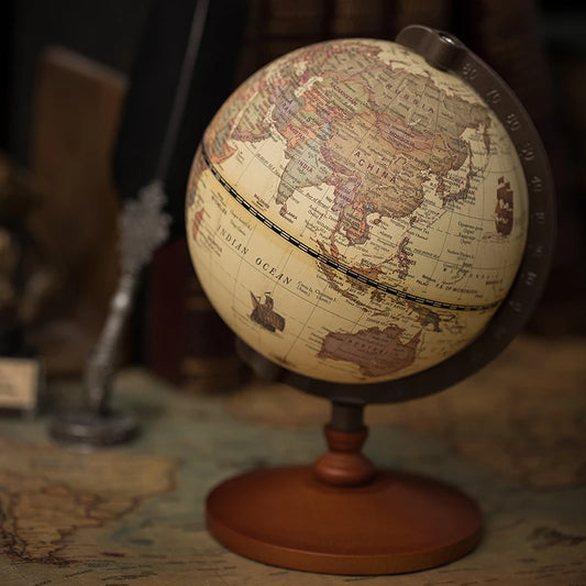 Vintage 5 Inch Earth Globe Geografia Globo Do Mapa Wooden decoration Home Ornaments